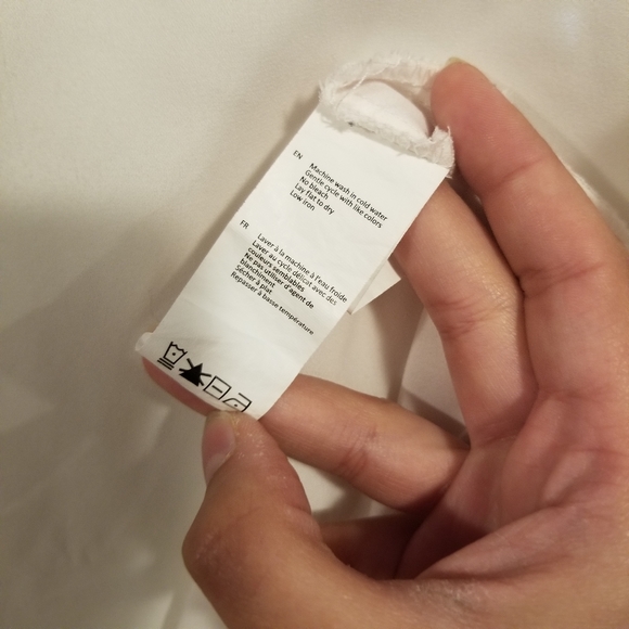 U2B blush off white sheer see through long bell sleeve wrap top S - Picture 7 of 9